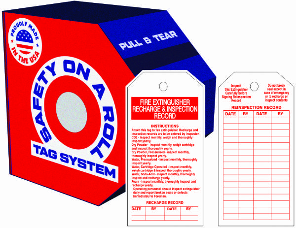 Fire Extinguisher Inspection Tag 100 / Roll